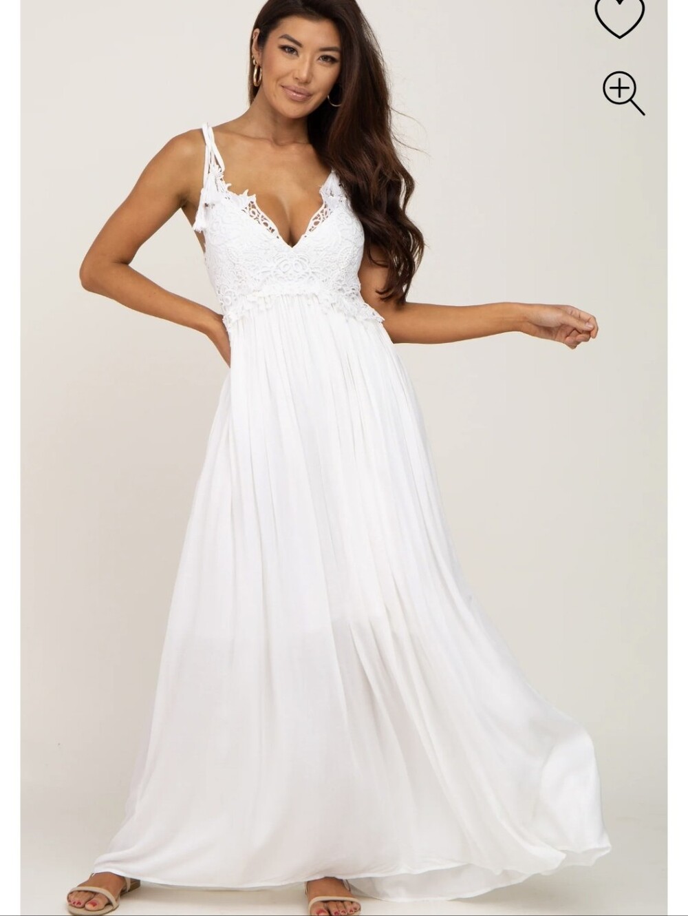 NWT Ivory Crochet Lace Maxi Dress Sz M
